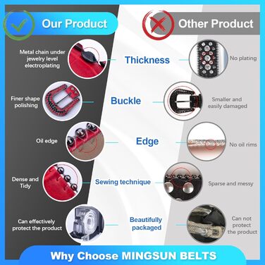 Жіночий та чоловічий шкіряний пряжка з стразами, ковбойський/ковбойський пояс з діамантами, пояс з пряжкою з заклепками для джинсів, червоний, розмір 38-40