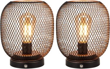 Настільна лампа JHY DESIGN Gold Schwarz: 2 шт. з LED-лампочками, чорний та золотий, для спальні, вітальні, вечірки, саду