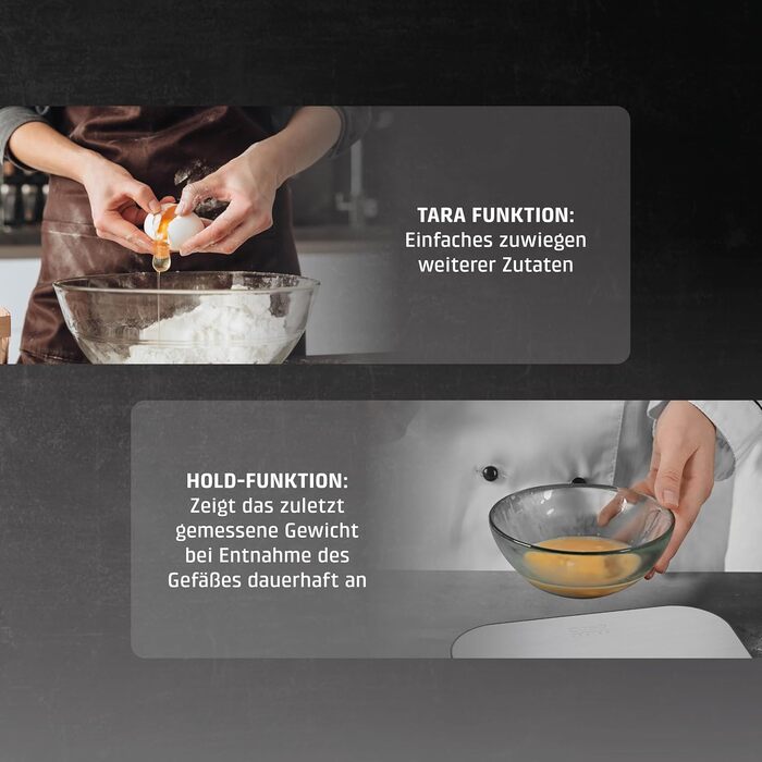 Кухонні ваги CASO Design KitchenDuo: без батарейок, до 5 кг з кроком 1 г, Testsieger Haus & Garten Test