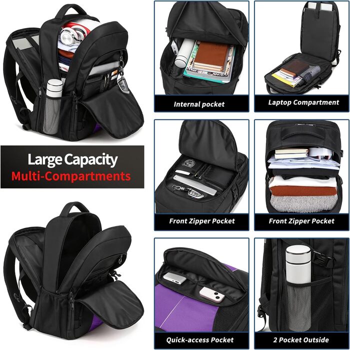 Чоловічий рюкзак 55L, великий, водовідштовхуючий, з відділенням для ноутбука 18.4