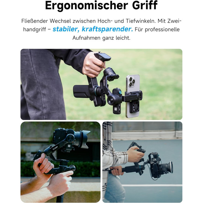 FeiyuTech SCORP Mini 3 Pro Kit – 3-осьовий стабілізатор з пультом ДУ, AI-трекінг, сумка, для камер Canon/Sony/Nikon/Panasonic/Fujifilm, смартфонів та екшн-камер