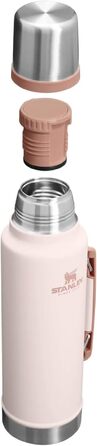 Термос STANLEY Classic Legendary 1.4л, вакуумна пляска для напоїв (Rose Quartz) — тримає температуру 24 год, герметичний, без BPA