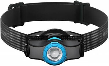 Налобний ліхтар Ledlenser MH3 LED 200 лм, фокус, 130 м, до 35 год, з батарейкою, чорний/синій, для туризму та спорту
