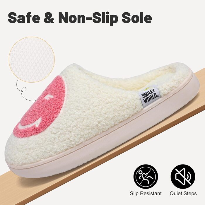 Тапочки домовик SMILEYWORLD® для жінок та чоловіків з меморі-піною, теплі, пухнасті, плюшеві, для дому, рожеві, білі, 38/39 EU