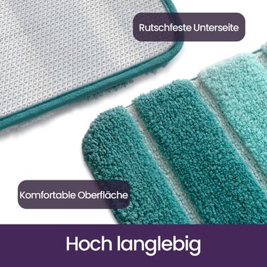 Килимок для ванної кімнати DEXI, 50 x 80 см, антиковзаючі, м'який, швидковисихаючий, для ванни, душу, прання, зелений