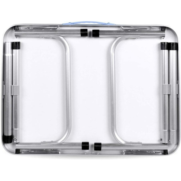 Складаний стіл для дітей 60 см, регульована висота, алюміній, для кемпінгу, саду, пікніка, грилю, подорожей (MDF стільниця, білий)