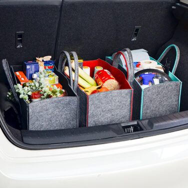 2-Piece Set: Heavy-Duty Shopping Bag Felt XXL - 50x25x25 Felt Bag Large - Kaminta Bag for Wood, Carrying Bag Firewood Basket - Car Shopping Basket Foldable Shopping Bag Felt Firewood Basket Modern