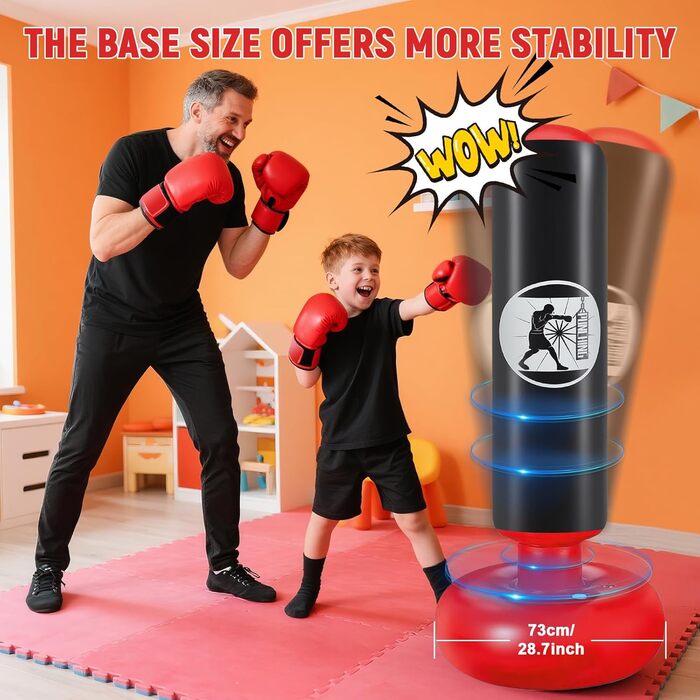 Дитячий боксерський мішок Qoosea для дітей 6-12 років, 160 см, з рукавичками, для карате, кікбоксингу, Taekwondo, MMA, чорний