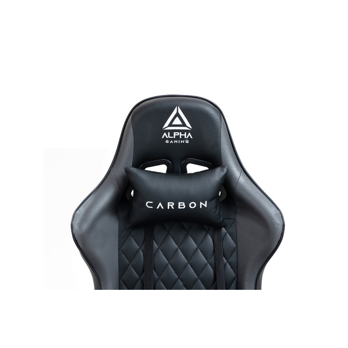 Ігрове крісло Alpha Gaming Carbon, штучна шкіра, чорно-сіре