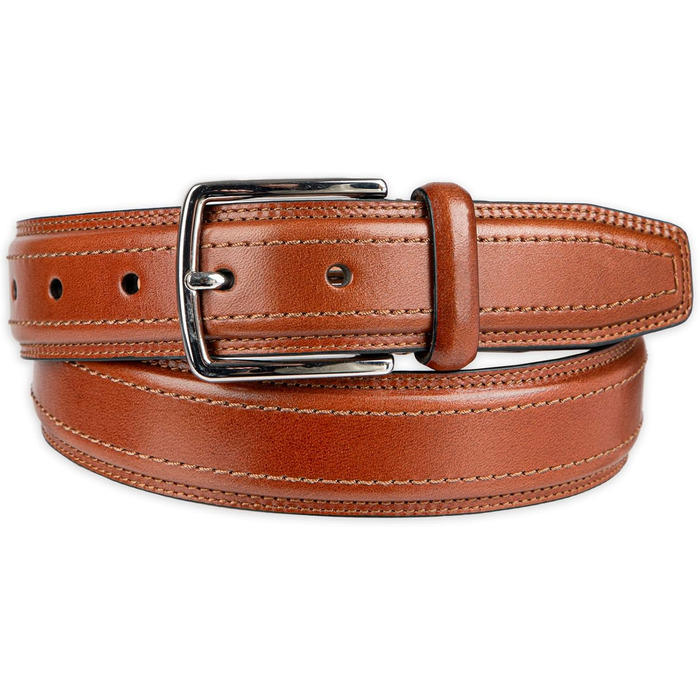 Чоловічий шкіряний ремінь Cole Haan, колір - світло-коричневий, прошитий