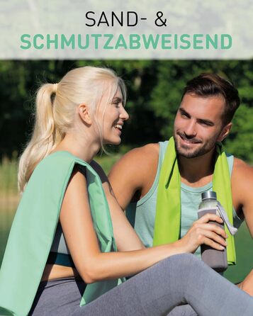 Рушники Fit-Flip з мікрофібри - компактні та легкі. Швидковисихаючі рушники з мікрофібри для подорожей, спорту, пляжу. Великий рушник для душу. Фітнес, спорт, плавання. 50x30см, 80x40см, 1 шт. (М'ята води)