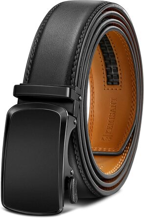 Чоловічий шкіряний ремінь KEMISANT з автоматичною пряжкою, 35 мм, без дірок, регульований розмір 115 см/32'-38'