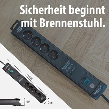Мережевий фільтр Brennenstuhl Premium-Line на 4 розетки, 1.8м, з захистом від перенапруги 60 000 А