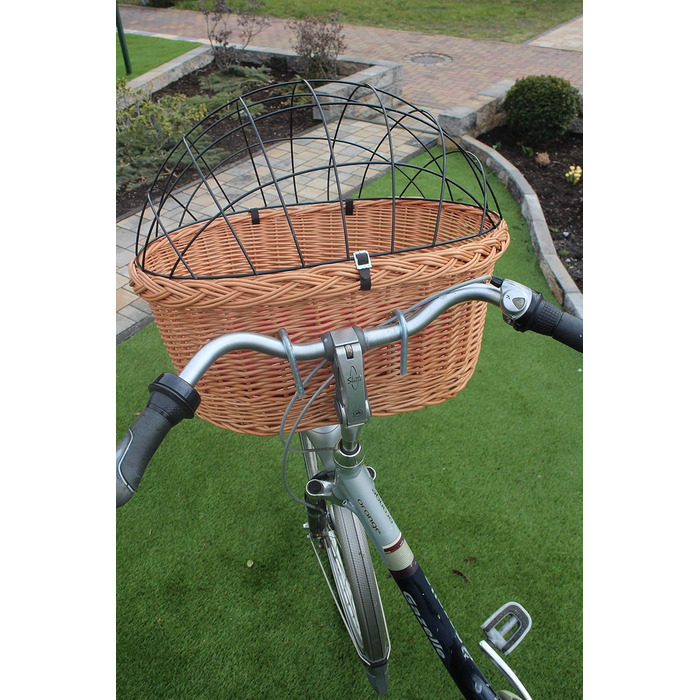 Кошик для собак на кермо велосипеда з ротангу з металевою сіткою та подушкою XL або XXL. Кошик для собаки, кошик на кермо, велосипедний кошик, кошик для покупок (XL з подушкою) (XXL без подушки)