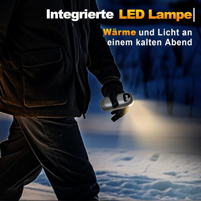 Електричні грілки для рук 2 шт. - Двобічні нагрівачі з LED-дисплеєм, 4 режими нагріву, портативні кишенькові грілки для кемпінгу, полювання, подарунок для чоловіків та жінок, сірі