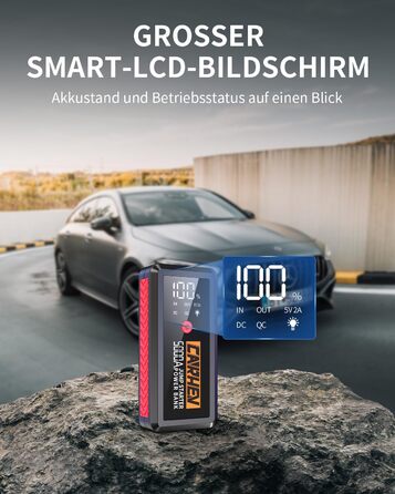 Powerbank для авто Starthilfe 5000A: пускова станція, 12V, до 8.0L бензин/дизель, USB, LED ліхтарик