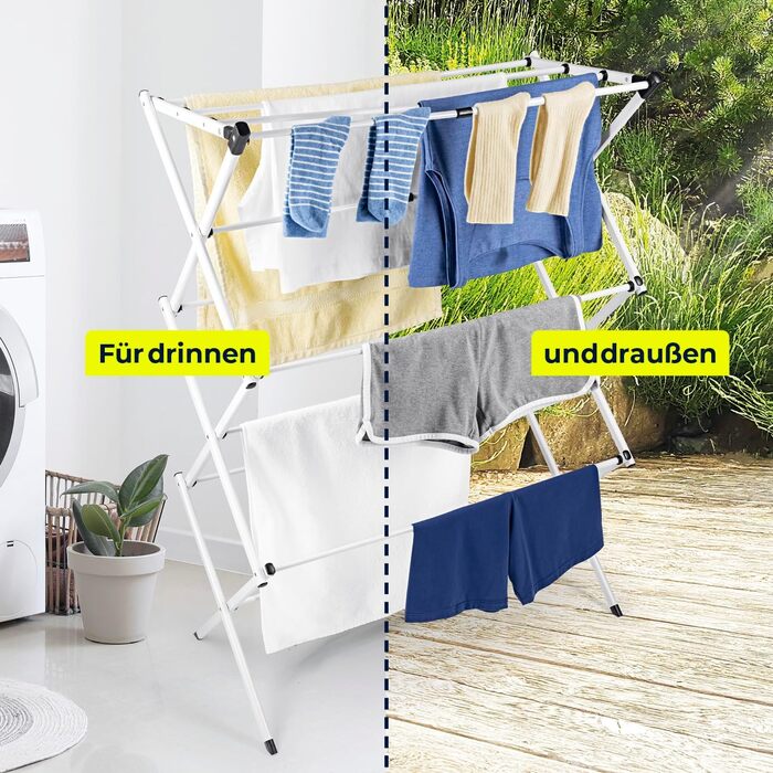 Сушарка для білизни EASYmaxx Wandwäschetrockner 400 - настінна, розтягувана, 80x40x10.5 см, 4 м довжини сушіння. Підходить для внутрішнього та зовнішнього використання.