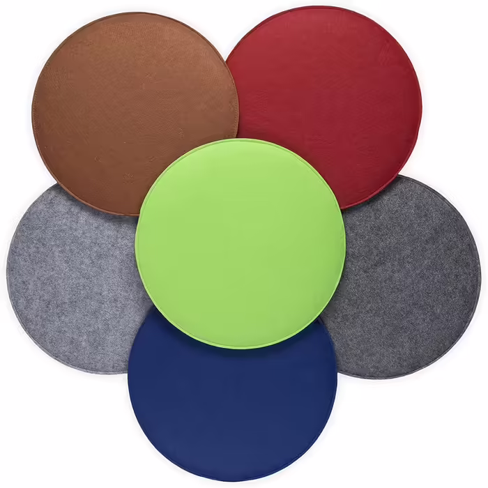 sunnypillow 4-Piece Chair Cushions Made of Felt, Round Cushions Ø 36cm | Seat Cushion for Bench and Chair | Indoor/Outdoor | Chair Cushions Felt Cushions Fur | Green