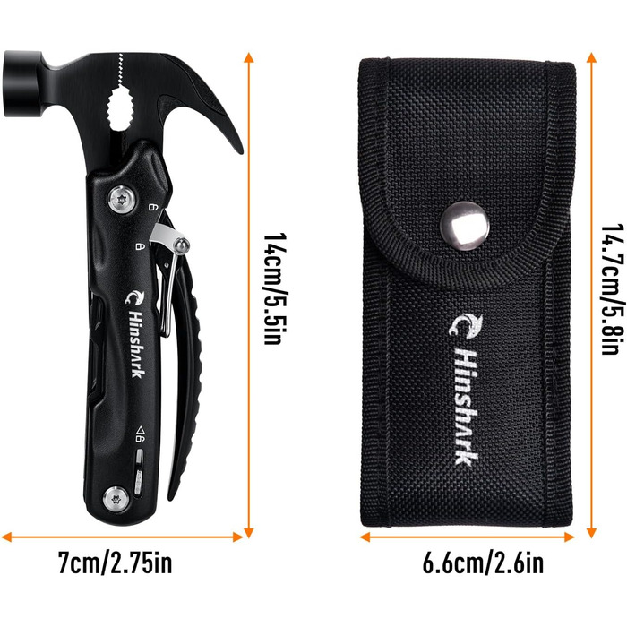 Мультитул 12-в-1 Hinshark для чоловіків: кемпінговий аксесуар, подарунок на День Папи, Різдво, День Святого Валентина
