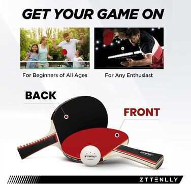 Набір для пінг-понгу з ракетками (2 або 4 шт) та м'ячами | Набір для гри в настільний теніс для 4 гравців | Зручний кейс | Покращений контроль, липка гума