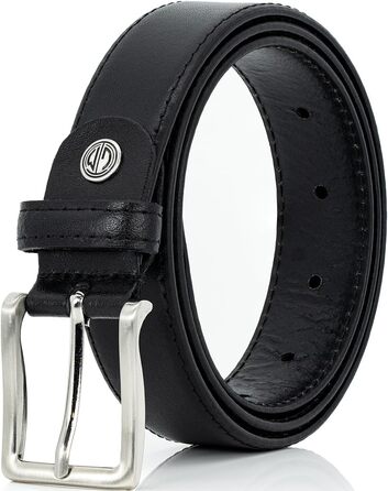Чоловічий шкіряний ремінь Lindenmann, 30 мм, чорний, довжина 110 см