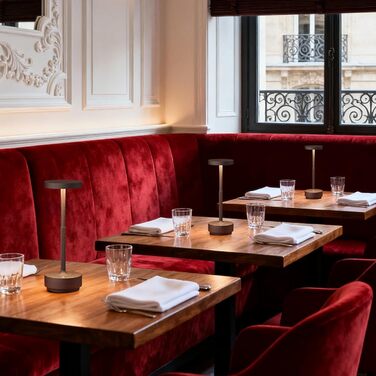 Настільна лампа бездротова LED для вулиці та дому IP54, акумулятор 5000mAh, димується, 3 кольори світла, зарядка від USB (Іржавий)