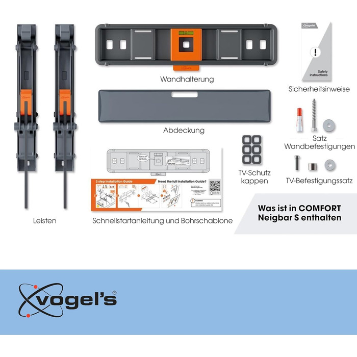 Vogel's Tilt TV Wall Mount for 32-65 Inch TVs - 25kg Capacity, VESA 400x400, Universal Compatibility