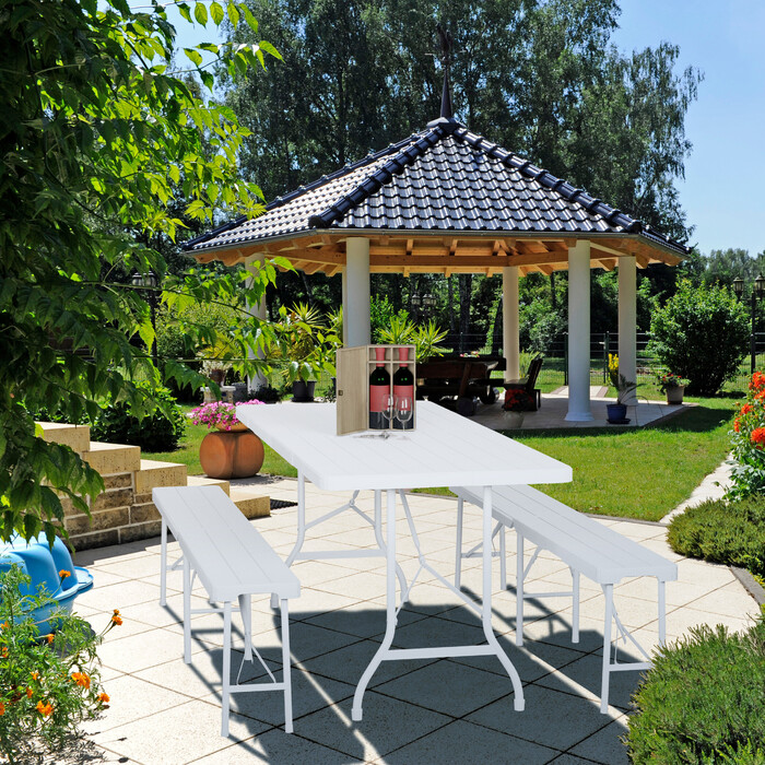 Relaxdays 3-piece folding beer garden set
