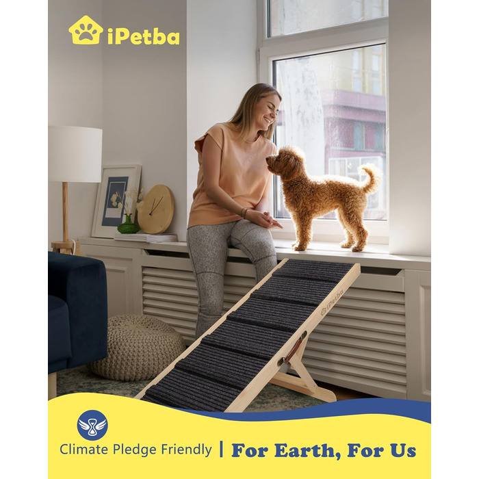 Сходинки для собак до ліжка та дивану – захист суглобів, антиковзаючі, складані, регульовані, портативні, для собак до 16 кг (до 30 кг)