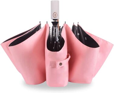 Стійкий до ультрафіолету компактний складаний парасоль від Voy Lady – Рожевий з квітковим принтом (96 см)