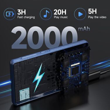 MP3 плеєр 163GB з WiFi, Bluetooth, Android 13, Spotify, FM радіо, сенсорний екран 4.5