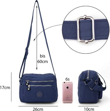 Сумка жіноча через плече ekavale з водонепроникного нейлону - маленька сумка-месенджер для дівчаток (синя)
