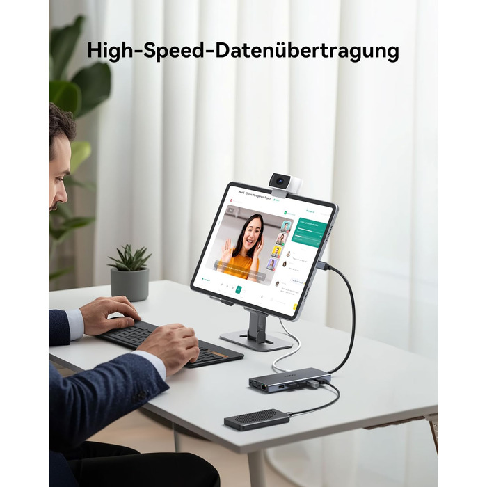 Док-станція USB-C з підтримкою двох моніторів, 14 в 1 для ноутбука, хаб з 2 HDMI, VGA, Ethernet, PD, USB Data, 5 USB портів, SD/TF кардридер, аудіо