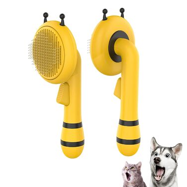 Бурштянна щітка для собак та котів: видаляє підшерсток, розплутує шерсть, масажує