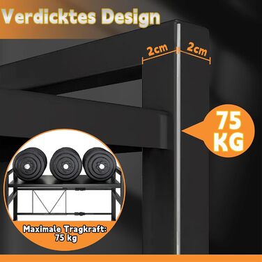 Розширювана полка для мікрохвильової печі, 2 яруси з 6 гачками, телескопічна полка для кухні 42-64 см, органайзер для спецій та кухонного приладдя (Чорний)