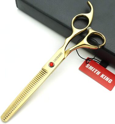 Набір ножиць для грумінгу собак 7 дюймів: прямі та вигнуті ножиці, 4 шт. (золотий)