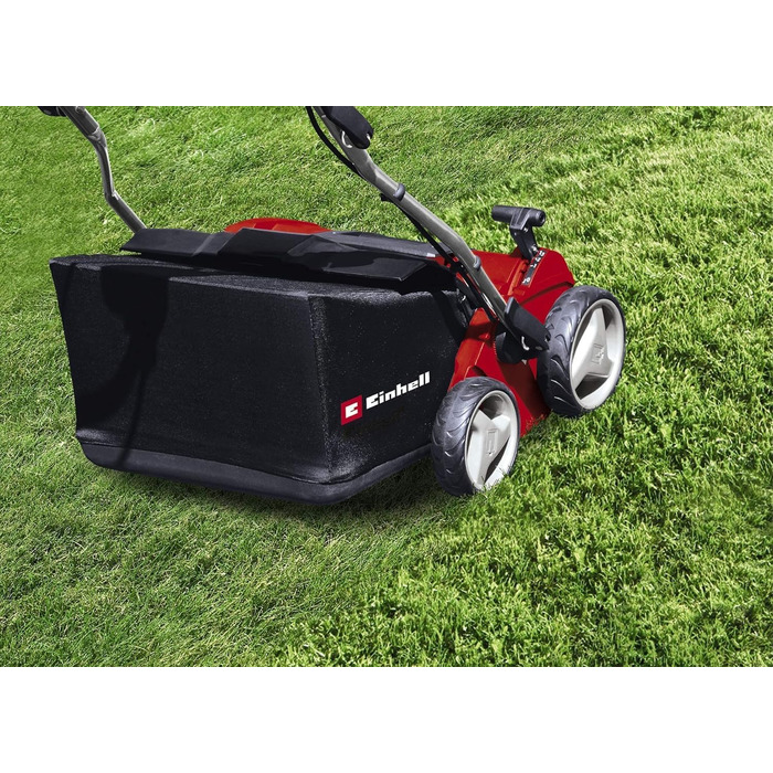 Einhell Electric Scarifier-Aerator GE-SA 1435 (1400W, 35cm working width, up to 3-9mm working depth, adjustable height pole, 28L collection bag, including aerator roller)