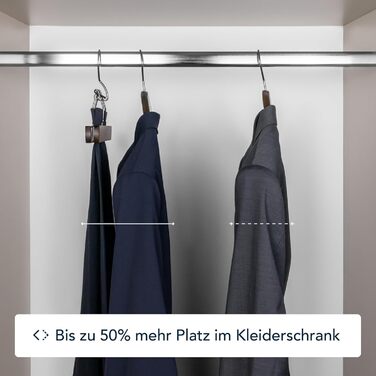 Дерев'яні плічка SUITS VIENNA для костюмів і штанів, 4 шт, масив дерева, широка рифлена підкладка, нековзкі, для піджака та брюк, чоловічі, 45 см