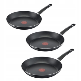 Сковорода Tefal Simplicity з кришкою, антипригарна, чорна, 24/28/30 см