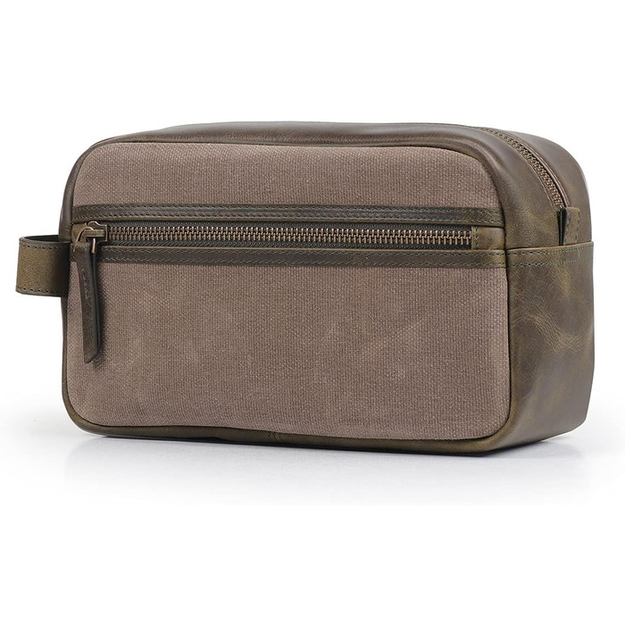 Чоловіча дорожня сумка Londo Echtleder, набір для туалету (Olive)