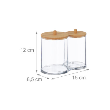 Relaxdays Cotton Pads and Cotton Swabs Container