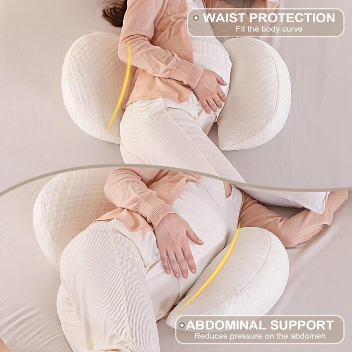 Подушка для вагітних SHANNA U-подібної форми, подушка для сну на боці, подушка для годування, з м'яким покриттям Minky Dot, велика подушка для підтримки тіла, комфортна подушка для дорослих, подушка для сну та годування малюка (білий, маленький)