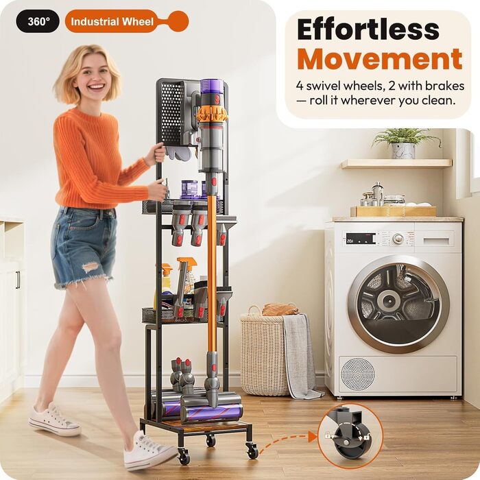 Підставка для пилососа Bikoney сумісна з Dyson V15, V12, V11, V10, V8, V7, V6, Gen5, з аксесуарами та місцем для зберігання