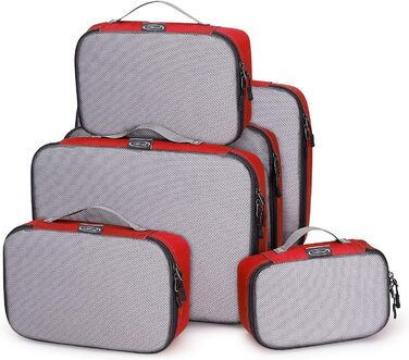 Органайзери для валізи G4Free (6 шт.) - набір для подорожей, червоний (1S+2M+2L+XL)
