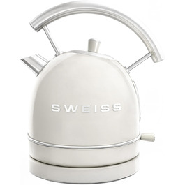 Електричний чайник SWEISS KTL6 Vintage, 1.5 л, нержавіюча сталь, 2200 Вт, з автовимкненням