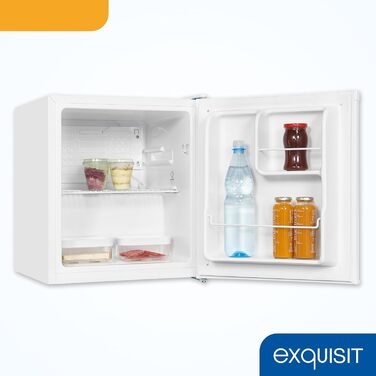 Exquisit KB505-V-040E: Міні-холодильник Exquisit 40л, білий, ширина 45 см, висота 51 см, двері відкидні, без морозильної камери