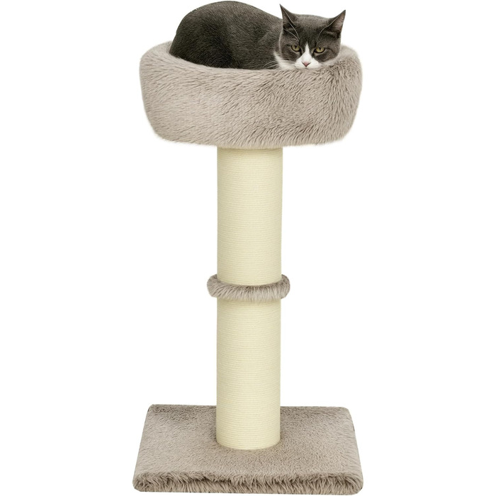 Дерев'яний кігтечка PawHut для котів з іграшками та мотузкою, 35,5 x 37 x 46 см (Коричневий)