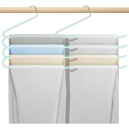 Набір вішалок для штанів, джинсів, краваток та шарфів, нержавіюча сталь, протиковзкі, економія місця (3 шт.), чорний (зелений)