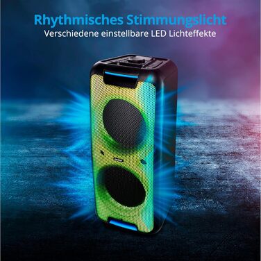 MEDION PE-1 Pure Partybox: портативна Bluetooth колонка з мікрофоном, світлові ефекти, караоке, AUX, USB, радіо (2 x 450 Вт)