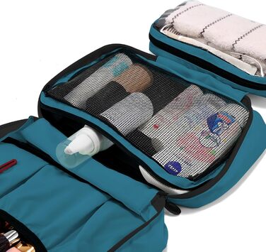 Чоловіча/Жіноча дорожня косметичка-органайзер з 4 відділеннями, велика місткість, компактна, зелена